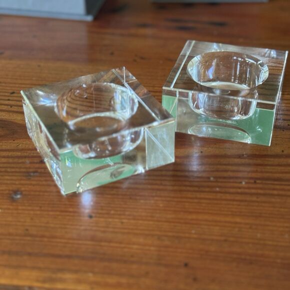 Oleg Cassini Crystal Votive Sedoma Candle Holder Signed Boxed Set Of 2 Units New - Picture 6 of 16